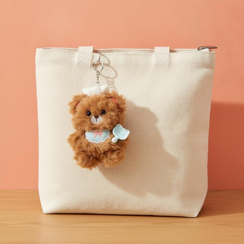 Laptop Accessories Cute - 1Pcs Soft Plush Chef Bear Keychain