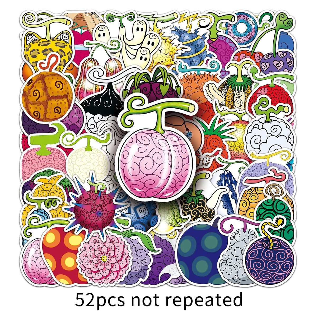 Laptop Accessories Gifts - 52Pcs One Piece Anime Devil Fruit