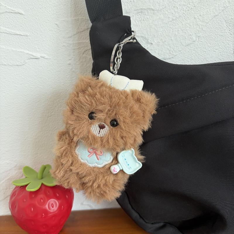 1Pcs Soft Plush Chef Bear Keyc - Laptop Accessories Cute ulasan dan harga