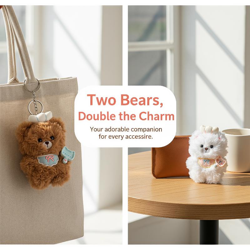 1Pcs Soft Plush Chef Bear Keyc - Laptop Accessories Cute ulasan dan harga