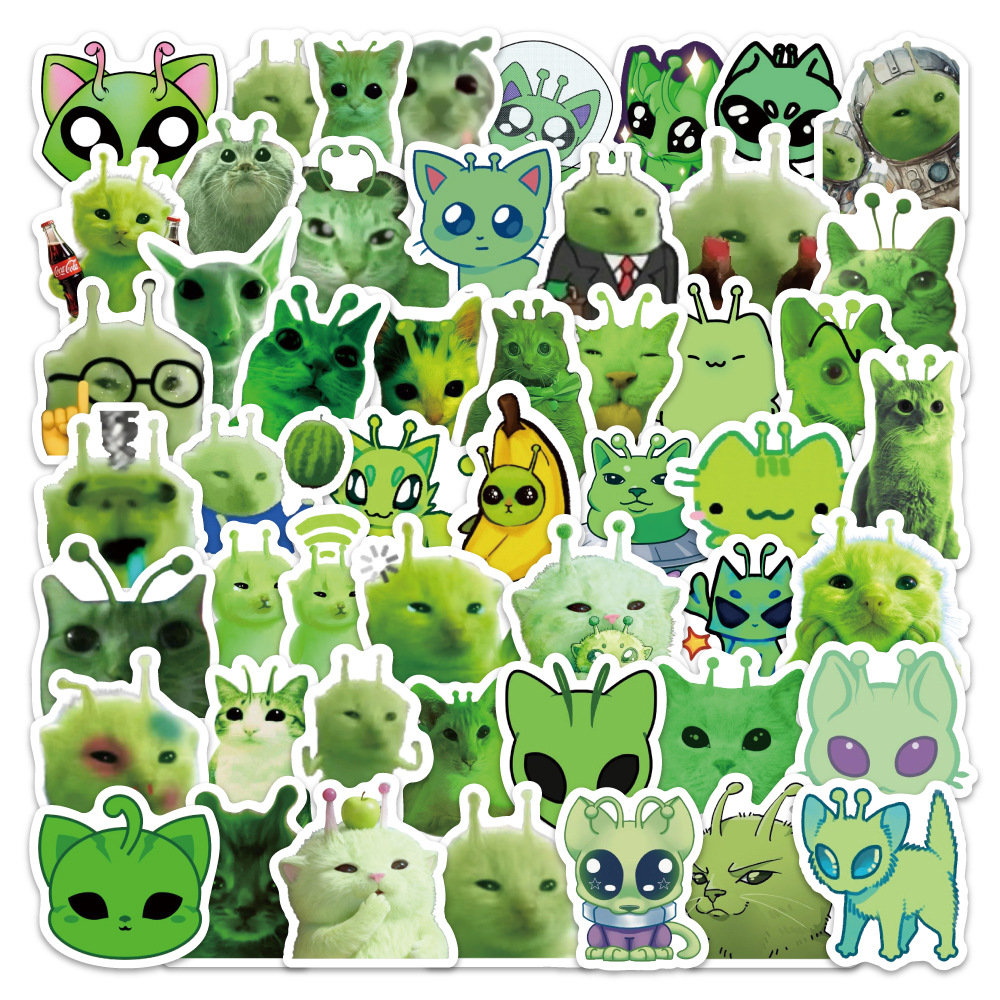 100pcs Fun Alien Cat Emoji Sti - Laptop Accessories Gifts ulasan dan harga