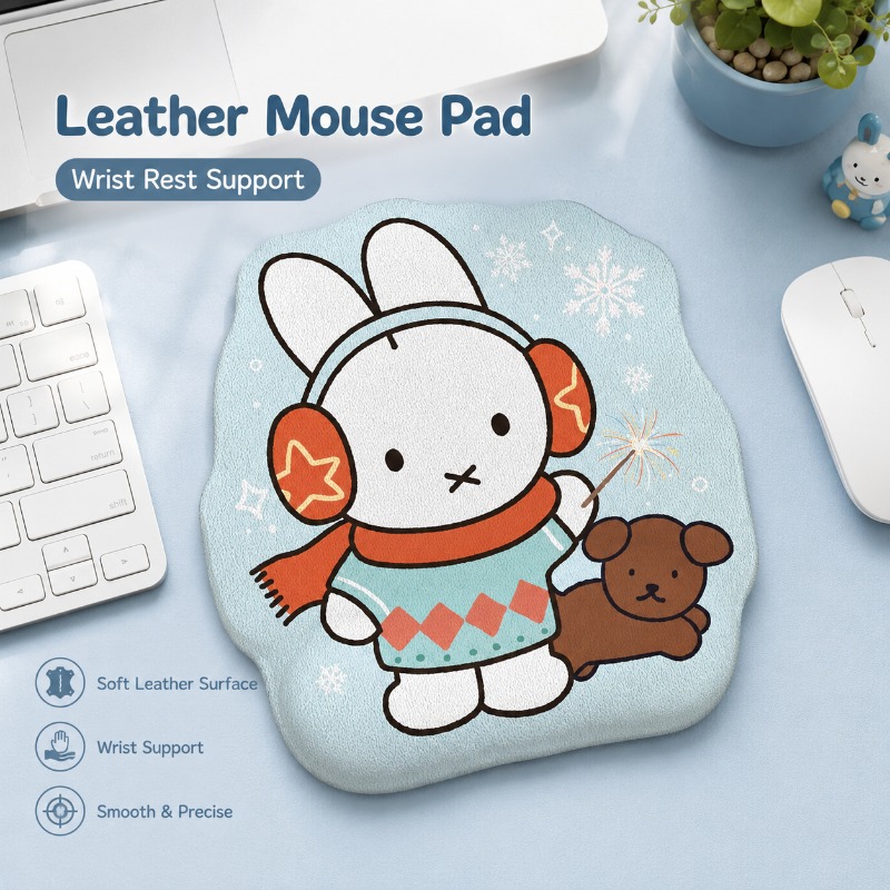 Anime Miffy Leather Mouse Pad  - Laptop Editing Accessories ulasan dan harga