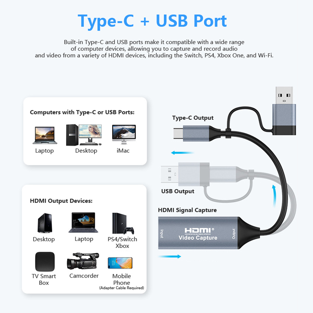 4K 2 in 1 USB 2.0 Video Captur - Monitor Portable Usb ulasan dan harga
