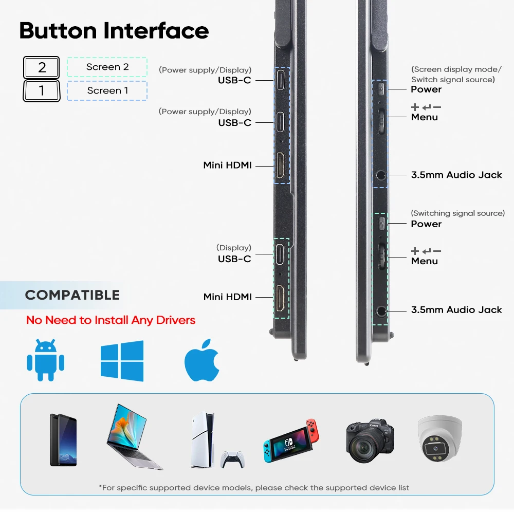 15.6 Inch Foldable Dual Triple - Monitor Portable Usb ulasan dan harga
