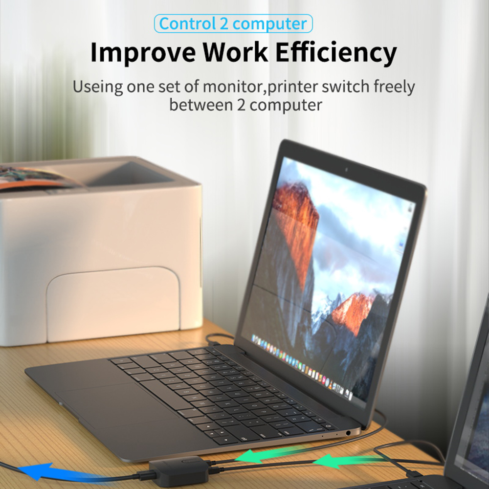 2X1 KVM Switch Box Selector Du - Monitor Portable Usb ulasan dan harga