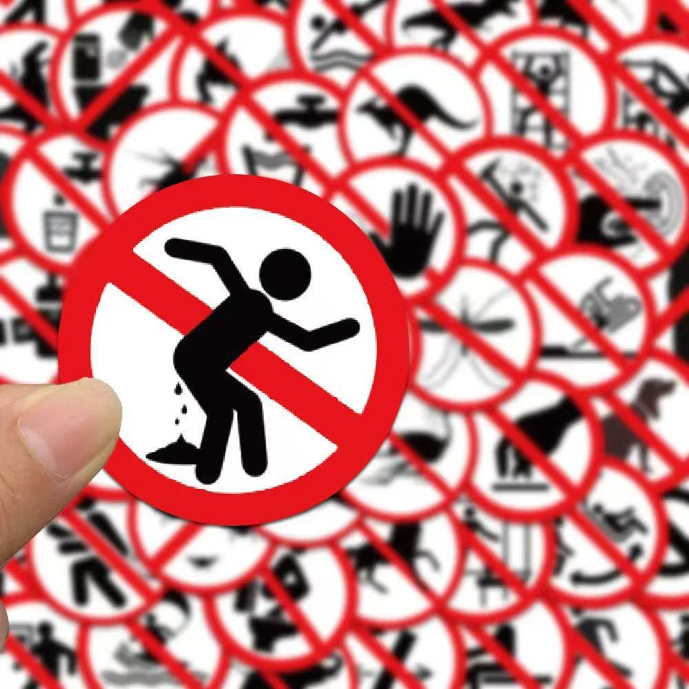 Funny Prohibition Symbols Stic - Laptop Electronics Accessories ulasan dan harga