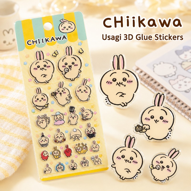 Cute Chiikawa Usagi 3D Glue St - Laptop Editing Accessories ulasan dan harga