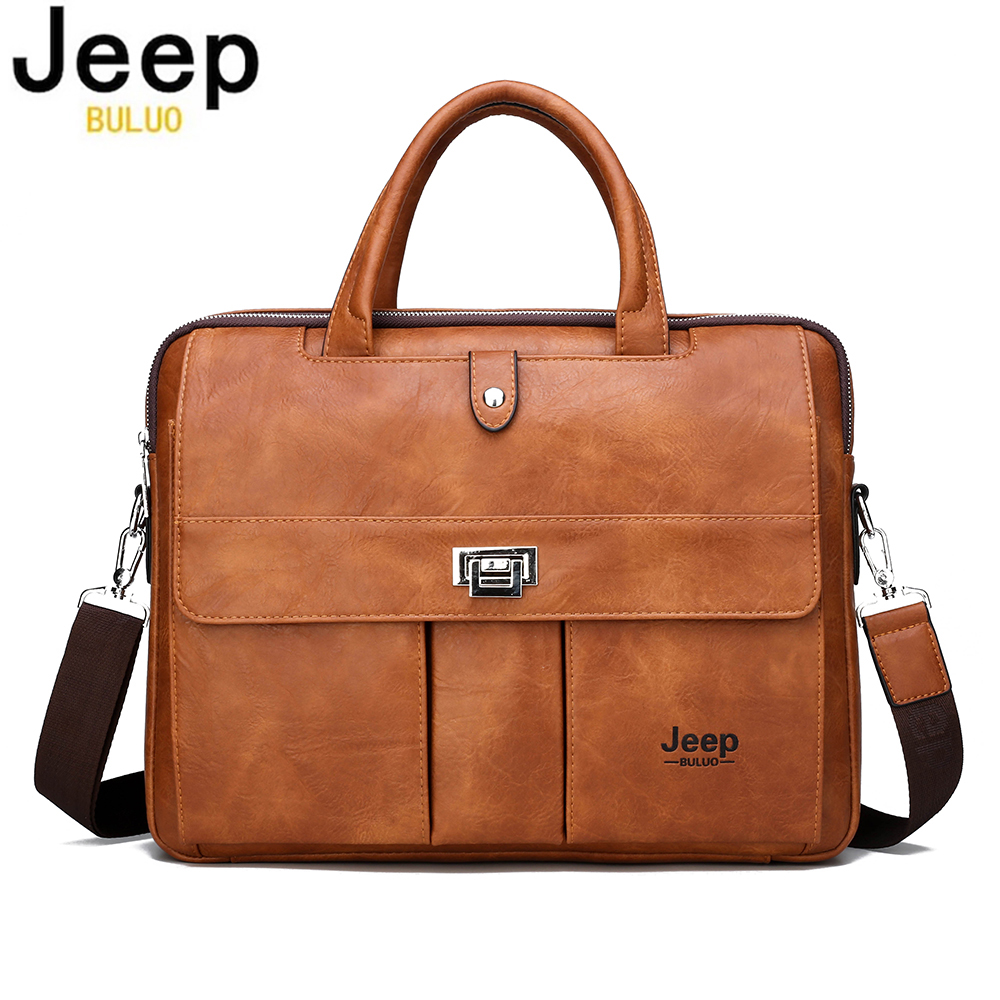 Jeep Buluo Men's Leather Brief - Laptop Accessories Box ulasan dan harga