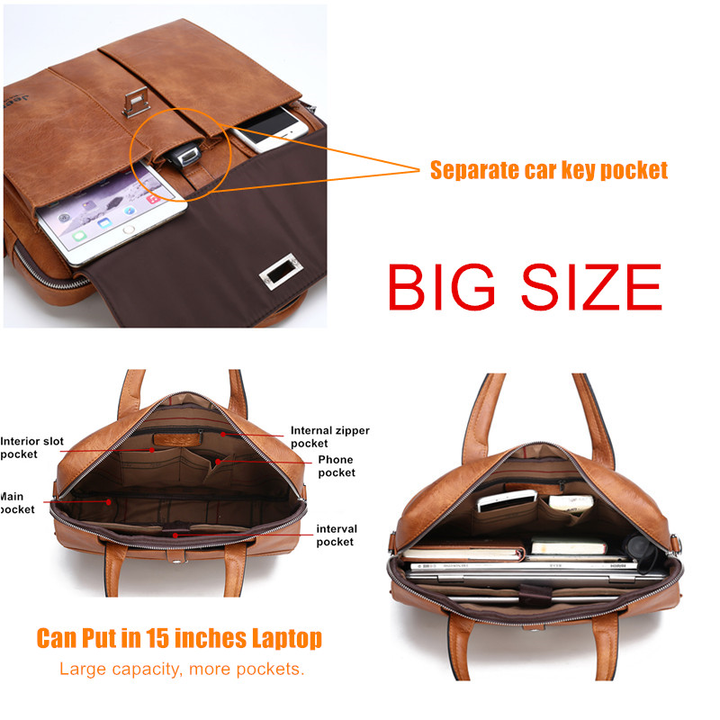 Jeep Buluo Men's Leather Brief - Laptop Accessories Box ulasan dan harga
