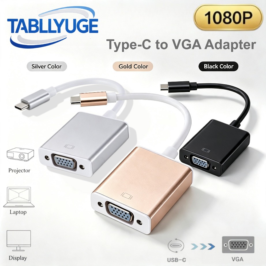 TABLLYUGE USB C to VGA  Adatpe - Monitor Portable Usb ulasan dan harga